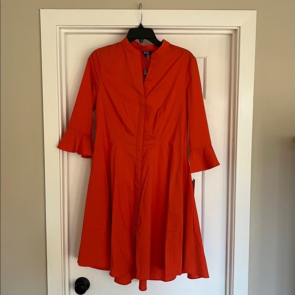 Vibrant Orange Long Sleeve Dress - Picture 1 of 4